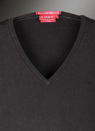 Пуловер h&amp;m l.o.g.g. трикотажний, 100% cotton, розмір-l, чорниййтплйтон 15"2 фото