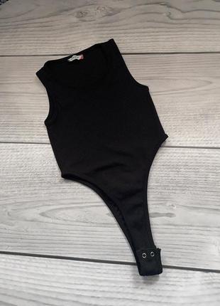 Боди бодик черный базовый в рубчик высокая посадка майка тренд бренд y2k