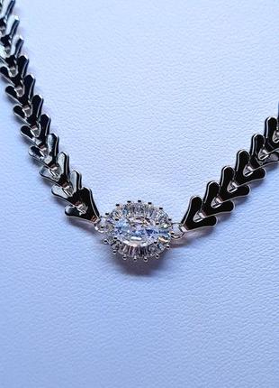 💍классическая колье- цепь с шикарным камнем