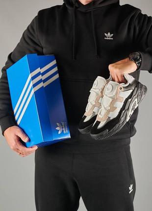 Чоловічі кросівки adidas originals niteball white sand black чорний повсякденні кросівки адідас10 фото