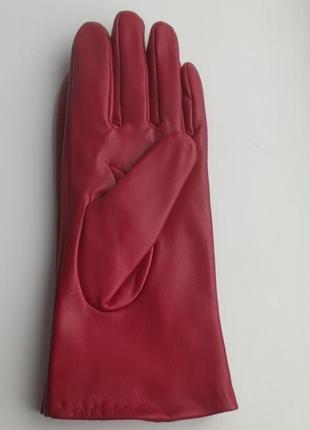 Шкіряні рукавиці, жіночі рукавиці, червоні рукавиці, рукавиці2 фото
