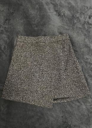 Твидовая твидовая твидовая юбка геометрическая ассеметрическая асимметричная1 фото