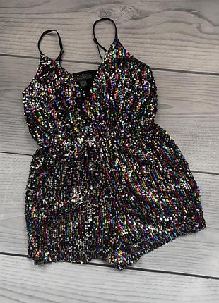 Ромпер костюм комбинезон в пайетки тренд бренд y2k