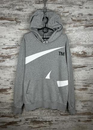 Мужское худи nike swoosh кофта толстовка с лампасами tech fleece modern7 фото