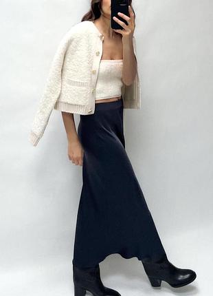 Спідниця атласна міді zara