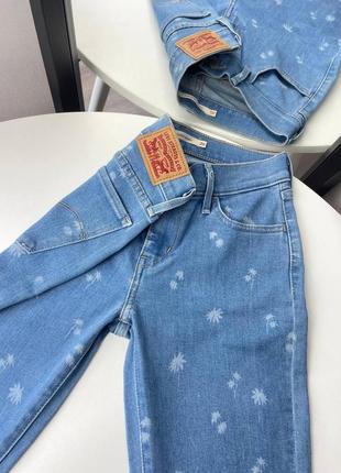 Джинси levi’s 710 super skinny з пальмами оригінал пальмовий принт скіні