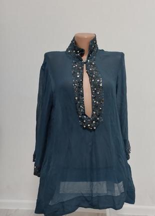 Шовк блуза накидка шифон прозора