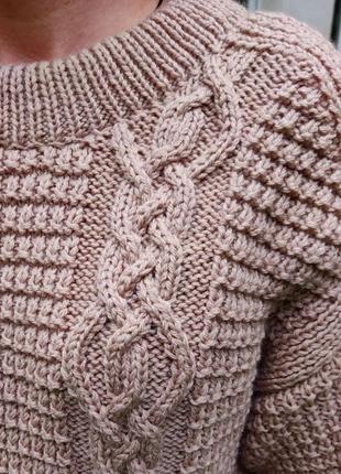 Женский вязаный свитер ручной работы "waffle"5 фото