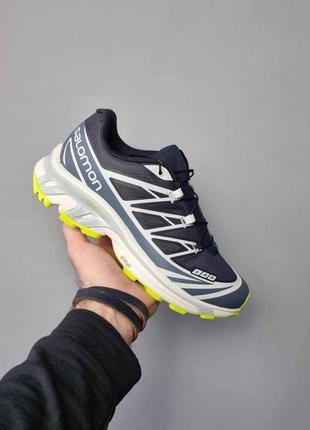 Мужские кроссовки salomon xt-6 adv navi blue lime (соломон)7 фото