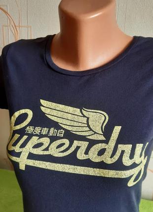 Стильна футболка темно-синього кольору superdry made in turkey, оригінал, блискавичне надсилання3 фото