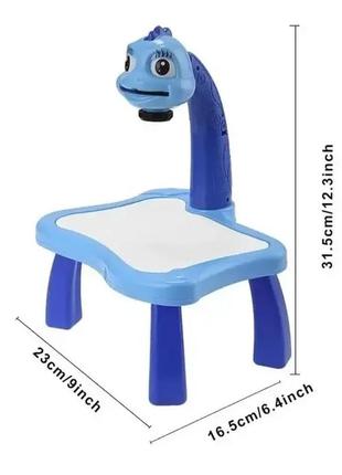 Детский столик проектор для рисования / projector painting набор с проектором, 24 слайда, фломастеры синий9 фото