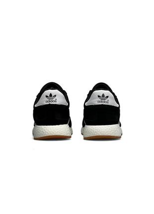 Женские кроссовки adidas iniki черно-белые текстиль с замшевыми вставками адидас иники демисезонные (b)4 фото