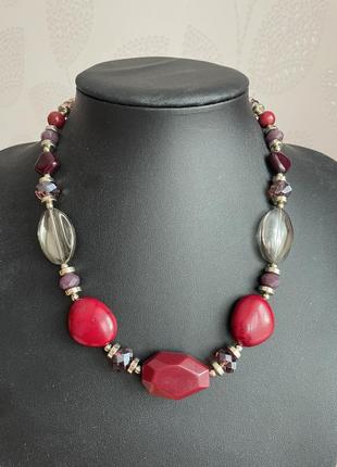 Винтажное колье бордовое фиолетовое