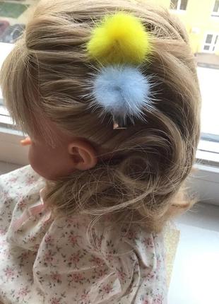 Заколочки з натуральної норки.хендмейд.