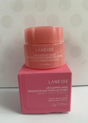 Оригінал! laneige lip sleeping mask intense hydration berry живильна маска для губ1 фото