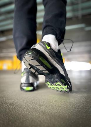 Чоловічі кросівки найк аір макс 95 / nike air max 95 "black grey neon"3 фото