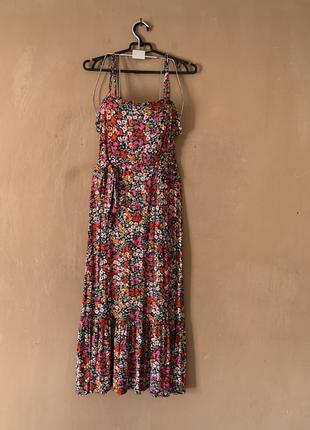 Сарафан сукня максі довга розмір m l нова в квіти віскоза натуральна тканина2 фото