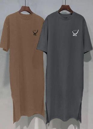 Платье футболка oversize в расцветках  рр 42-522 фото