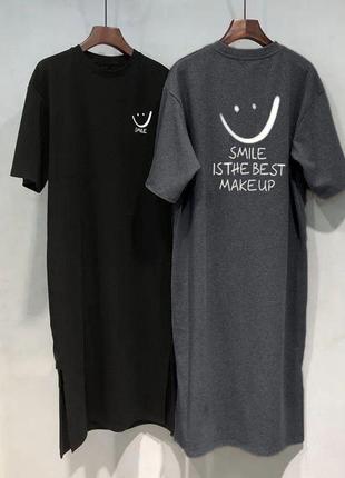 Платье футболка oversize в расцветках  рр 42-524 фото