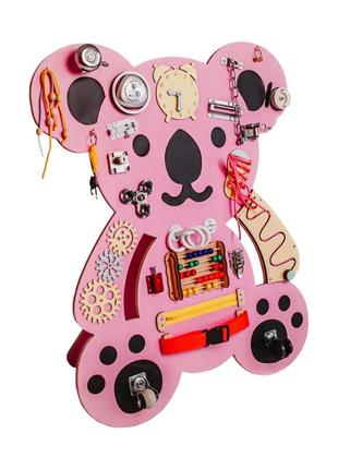 Kr развивающая игрушка бизиборд "коала" temple group tg200144 75х62 см розовый