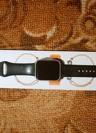 Смарт часы smart watch x8 ultra 49mm с функцией звонка титановое золото укр меню3 фото