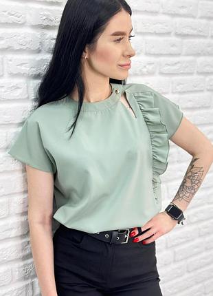 💜жіноча блузка з оборкою
