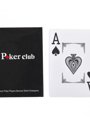 Kr карты игральные "poker" 81357, 54 пластиковые карты (красный)