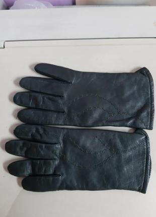 Кожаные перчатки  на подкладке италия5 фото
