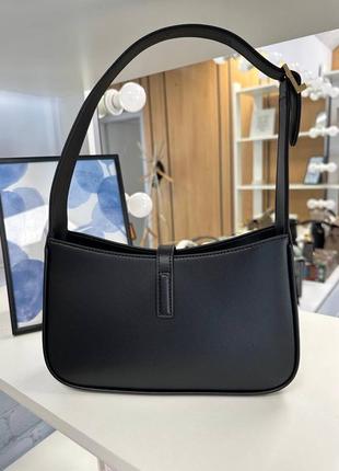 Сумка ysl hobo black кожаная с ручкой6 фото