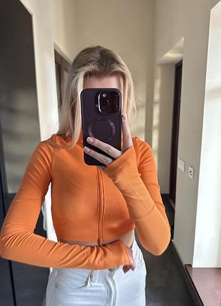 Топ водолазка h&m насыщенного оранжевого цвета