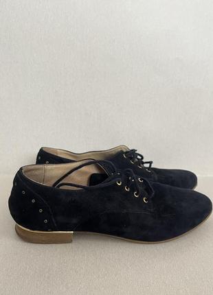 Синие замшевые туфли ботинки классика minelli