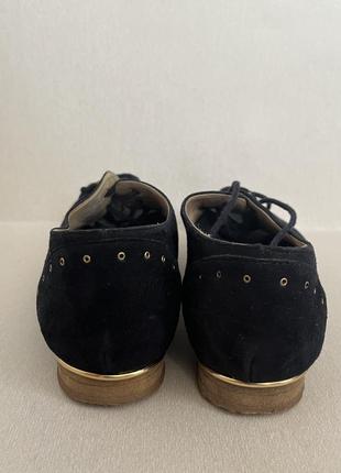 Синие замшевые туфли ботинки классика minelli2 фото