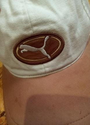 Котонова кепка бейсболка puma із шкіряним козирьком та регулятором2 фото