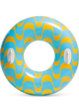 Kr надувной круг 59256, 91 см, две ручки (желто-голубой)