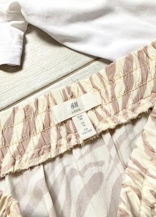 Кремовая зебровая миди юбка h&amp;m10 фото