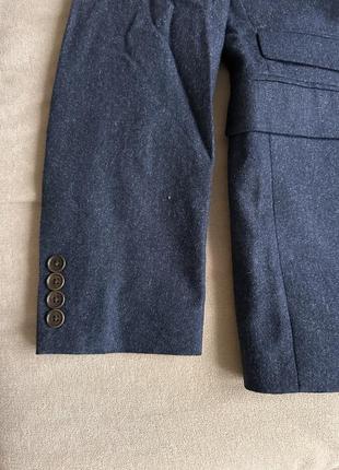Чоловічий темно синій чорний класичний кежуал шерстяний піджак next6 фото
