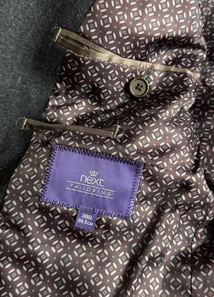 Чоловічий темно синій чорний класичний кежуал шерстяний піджак next8 фото