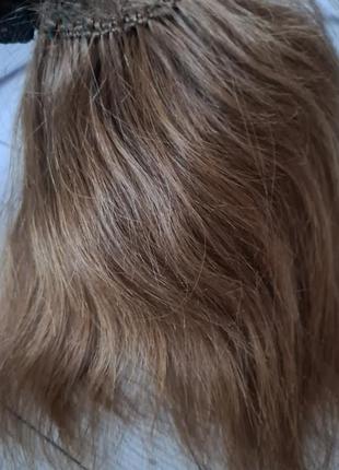 Винтажный шиньон хвост бабетта 100% натуральный волос10 фото