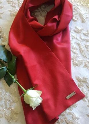 Редкость!,шелковый,новый ,теплый шарф "patrizia ariton" из 100% шелка-175 см /31 см