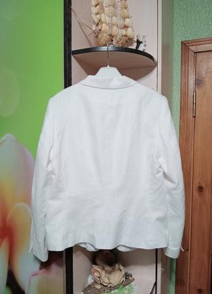 Льняной белый пиджак жакет4 фото