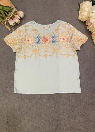 Нежная блуза цвета тифани, полувискоза