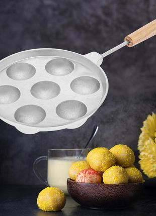 Форма для приготовления круглых творожных пончиков, сырных шариков на плите