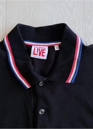 Поло тенниска polo lacoste черная live оригинал4 фото