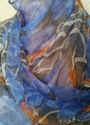Шелковый воздушный шарф платок.3 фото