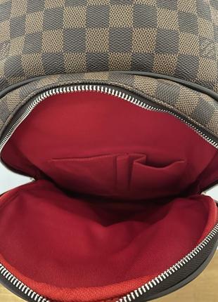 Чоловічий рюкзак луї витон коричневий класичний у стилі карта шашка класичний men's backpack louis vuitton michael damier lv10 фото
