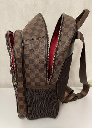 Чоловічий рюкзак луї витон коричневий класичний у стилі карта шашка класичний men's backpack louis vuitton michael damier lv4 фото