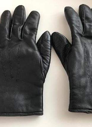 Перчатки кожаные с утеплителем женские1 фото