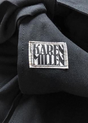 Шикарный шерстяной пиджак-фрак karen millen с защипами на талии и высокими "стоячими" плечами8 фото