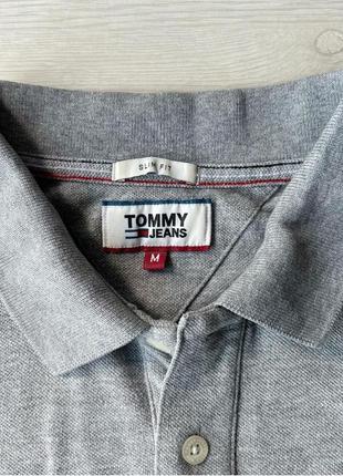 Теніска tommy hilfiger jeans поло сіра3 фото