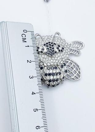 Брошка-булавка серебряная с кубическим цирконием "шмель" 11,05 г4 фото